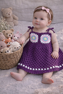 Bloom Charm Crochet Baby Dress – Granny Square Floral Style