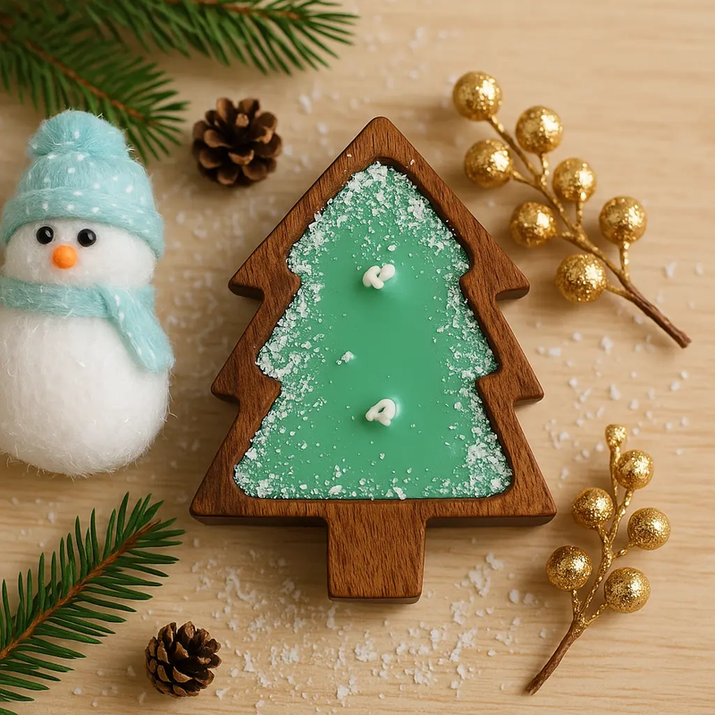 Handmade Christmas Tree Candle – Apple Cinnamon Scent | Eco-Friendly Soy Wax | Festive Home Decor Gift Threadarrt