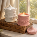 Handcrafted Jesmonite Decorative Jar with Lid – Carousel Design by Thread Arrt