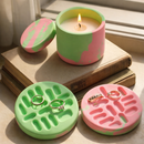 Handmade Neon Candle & Ring Platter Gift Hamper – Aesthetic Home Decor Gift Box by Thread Arrt