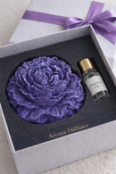 Peony Aroma Diffuser Gift Set | Handmade Jesmonite Flower Diffuser with Fragrance Oil | Elegant Home Fragrance Gift
