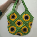 Shop this handmade crochet sunflower bag with a lined interior and inner zip pocket. A unique 10 × 8 inch crochet shoulder bag, handmade by Thread Arrt.