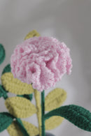 Handmade Crochet Carnation Flower Stick with Optional Leaf Stalk Threadarrt