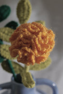 Handmade Crochet Carnation Flower Stick with Optional Leaf Stalk Threadarrt