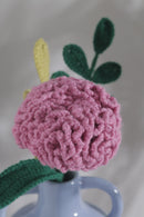 Handmade Crochet Carnation Flower Stick with Optional Leaf Stalk Threadarrt