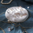 Elegant Concrete Ring Holder – Minimalist Jewelry Organizer with Pearls Threadarrt