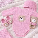 Crochet Baby Gift Set – Snuggle Bear 4-Piece Handmade Combo