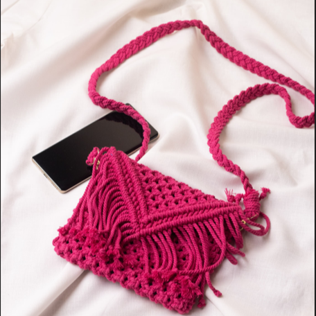 Artisanal  Macrame Crossbody Sling Bag