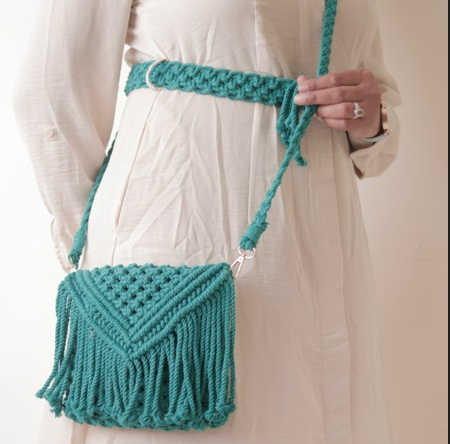 Artisanal  Macrame Crossbody Sling Bag