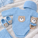 Crochet Baby Gift Set – Snuggle Bear 4-Piece Handmade Combo