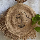 "Stylish 10-Inch Round Jute Moon Bag - Single Set" Thread_arrt