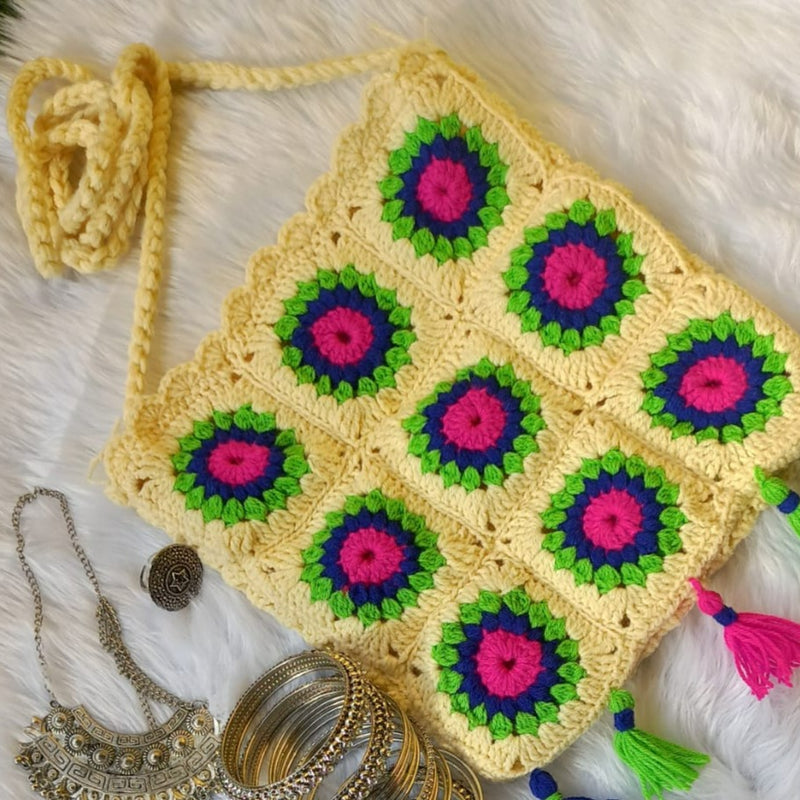 "Stylish Handcrafted Crochet Bag - Single Piece"