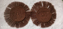 "Brown Macrame Round Coasters - Set of 2" Threadarrt