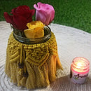 "Macrame Candle Jar with Lid - Single Piece" Threadarrt