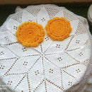 "5'inch Ornage  Crochet Coasters - Set of 2 Threadarrt