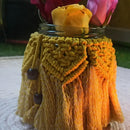 "Macrame Candle Jar with Lid - Single Piece" Threadarrt
