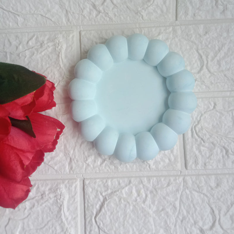 "Elegant Light Blue Concrete Tray - Single Piece"