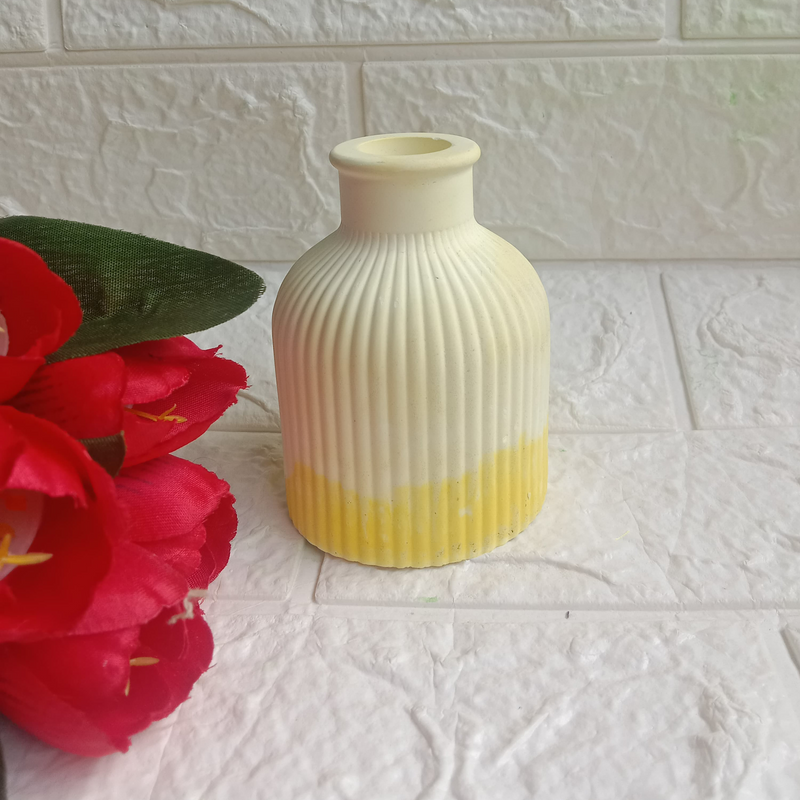 Yellow- Concrete Vase | Modern Decor for Flowers and Decorative Accents - Single Piece