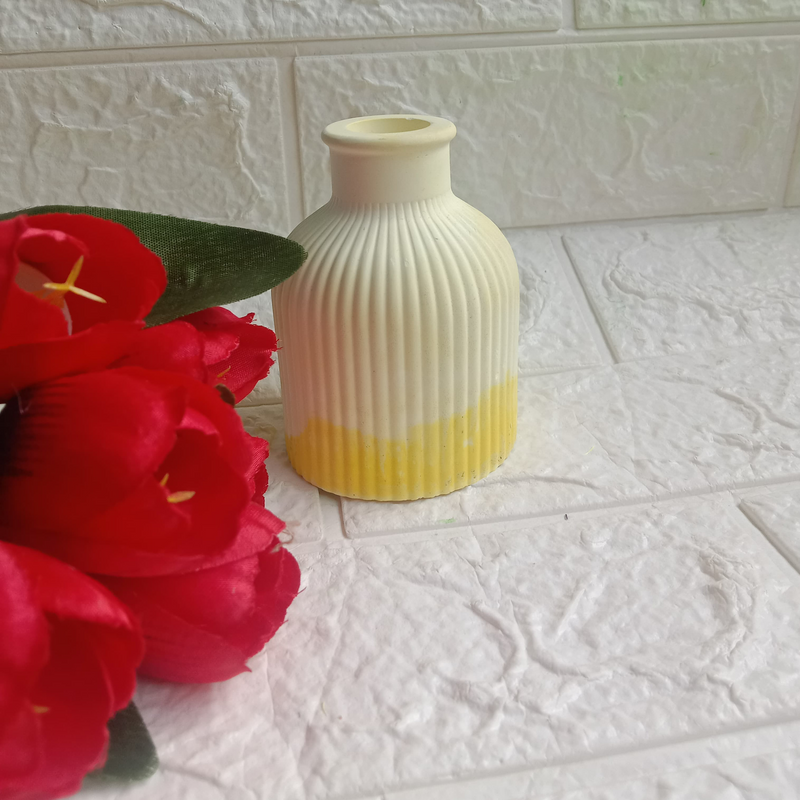 Yellow- Concrete Vase | Modern Decor for Flowers and Decorative Accents - Single Piece