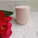 Striped Concrete Jar - Peach, Customizable Storage Threadarrt