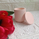 Striped Concrete Jar - Peach, Customizable Storage Threadarrt
