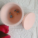 Striped Concrete Jar - Peach, Customizable Storage Threadarrt