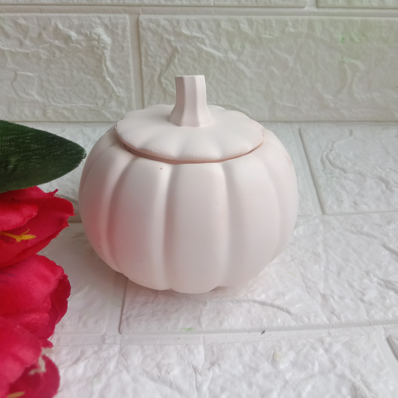 "Pumpkin Trinket Jar - Peach, Multipurpose Decor"