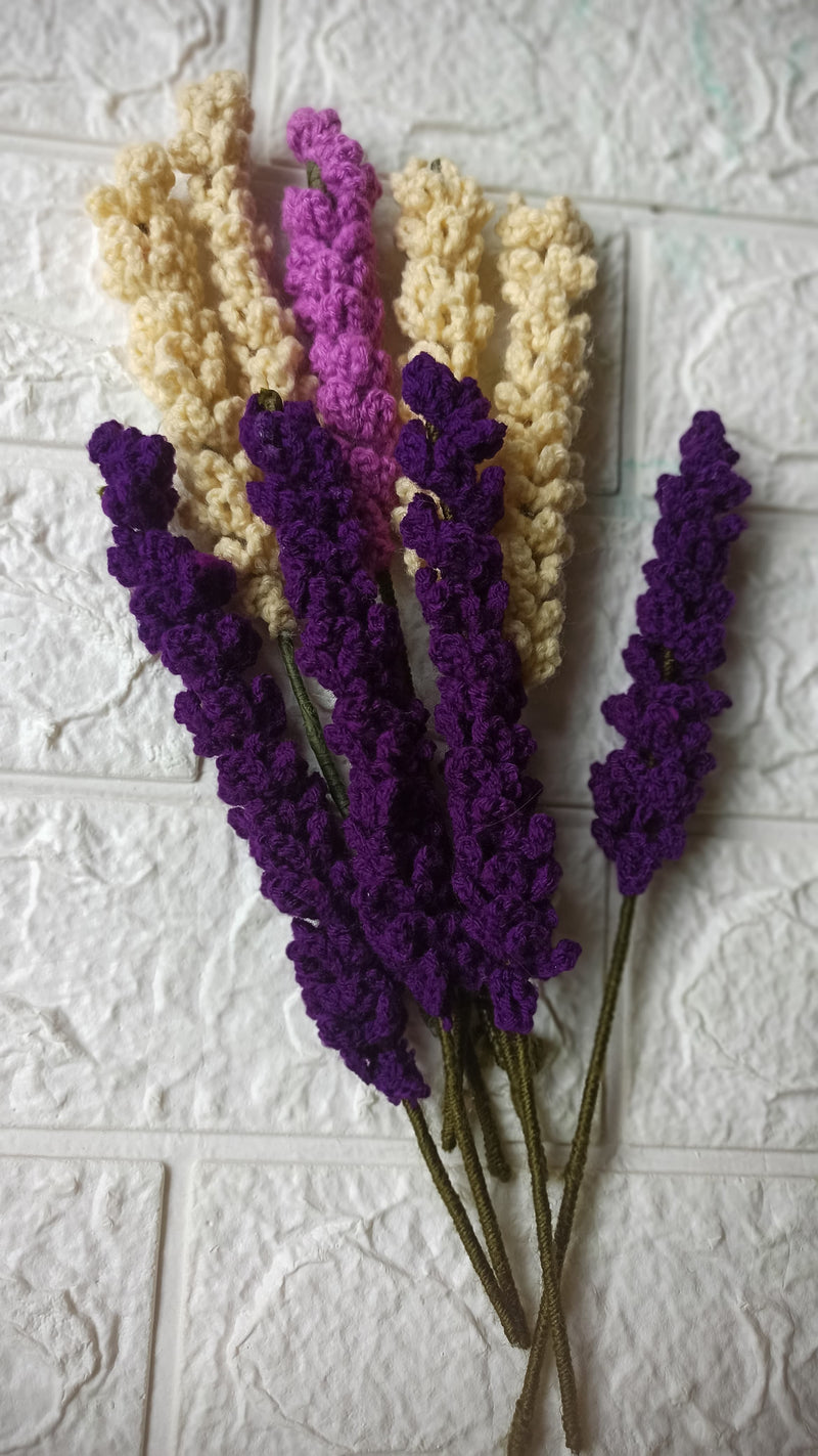 "Handcrafted Crochet Lavender - Timeless Home Decor, Single Stick"