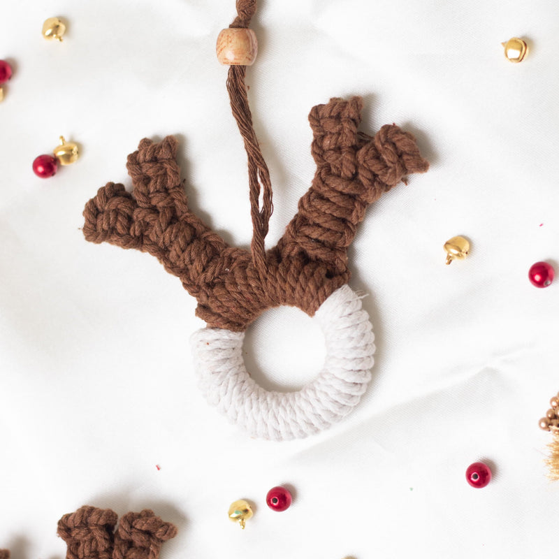 Macrame Reindeer Ornament