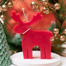 Red and White Reindeer Candle - Perfect Christmas Gift Threadarrt