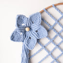 Sky Bloom Macrame Wall Hanging with Floral Accents Threadarrt