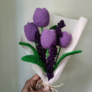 Handmade Crochet Tulip & Lavender Bouquet Threadarrt