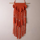 Handmade Macrame Wall Hanging in Bright Orange Threadarrt