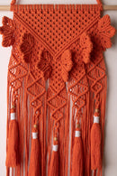 Handmade Macrame Wall Hanging in Bright Orange Threadarrt