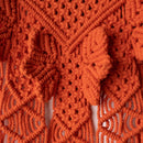 Handmade Macrame Wall Hanging in Bright Orange Threadarrt