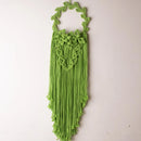 Green Macrame Floral Hoop Wall Hanging Threadarrt