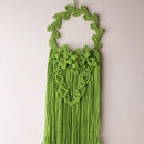 Green Macrame Floral Hoop Wall Hanging Threadarrt
