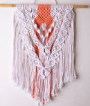 Handmade Macrame Wall Hanging in White & Peach Threadarrt