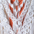 Handmade Macrame Wall Hanging in White & Peach Threadarrt