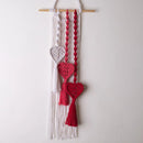 Handmade Macrame Wall Hanging with Macrame Heart Tassels Threadarrt