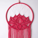 Handmade Macrame Lotus Wall Hanging in Wooden Ring Threadarrt