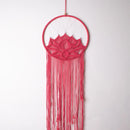 Handmade Macrame Lotus Wall Hanging in Wooden Ring Threadarrt