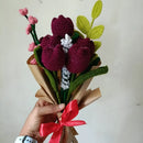 Handmade Crochet Tulip Bouquet – Elegant & Eco-Friendly Floral Decor Threadarrt