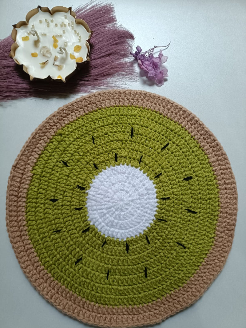 Handmade Fruit-Themed Crochet Placemat | Vibrant Dining Table Decor