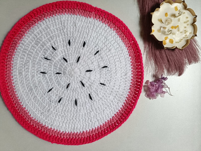 Handmade Fruit-Themed Crochet Placemat | Vibrant Dining Table Decor