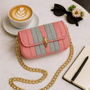 Boho-style macrame handbag in pastel colors, perfect for everyday use