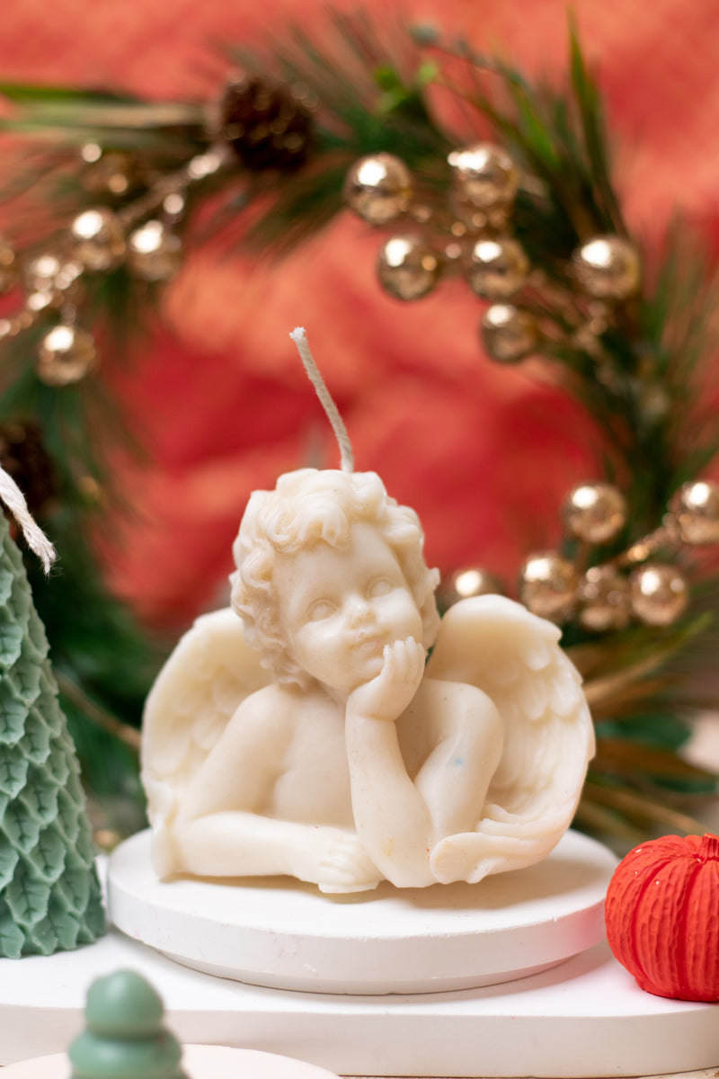 Handmade Angel Candle – Perfect for Christmas Decor and Gifting