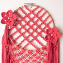 Handmade Macrame Dream Catcher with Floral Design – Coral Pink Threadarrt
