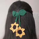 Sunflower  Crochet Hair Clip – Soft & Stylish Threadarrt