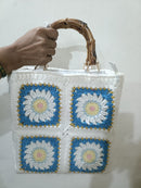 Handmade Crochet Granny Square Box Bag